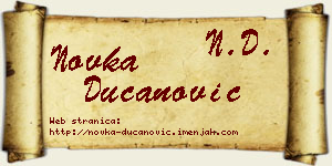Novka Ducanović vizit kartica